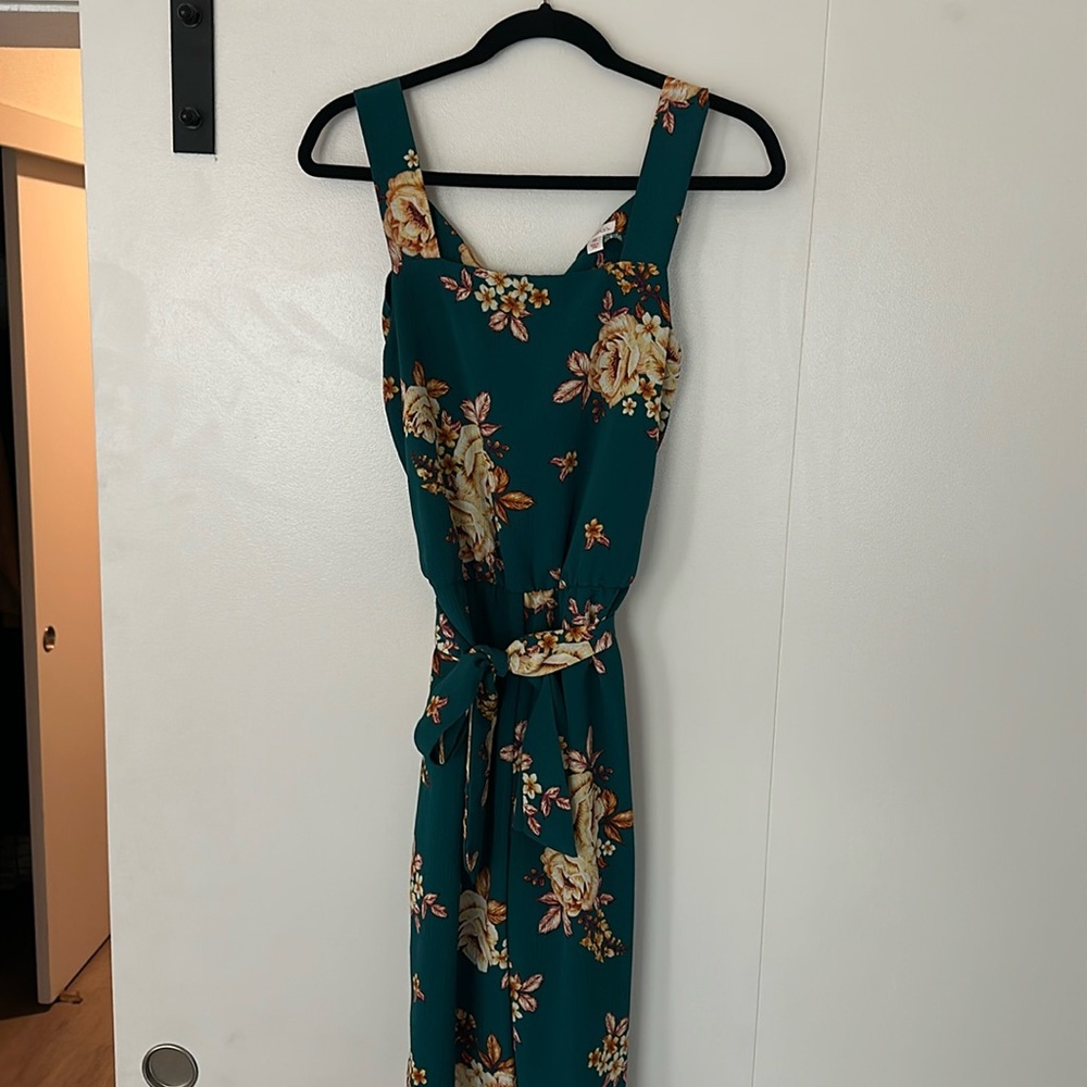 Floral teal jumpsuit
